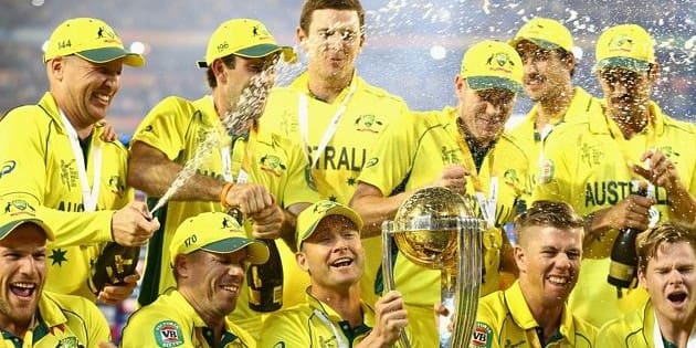 Australia celebrate ICC CWC 2015 win