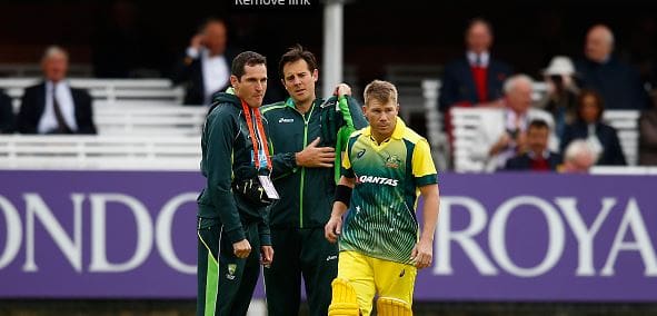 Warner thumb injury