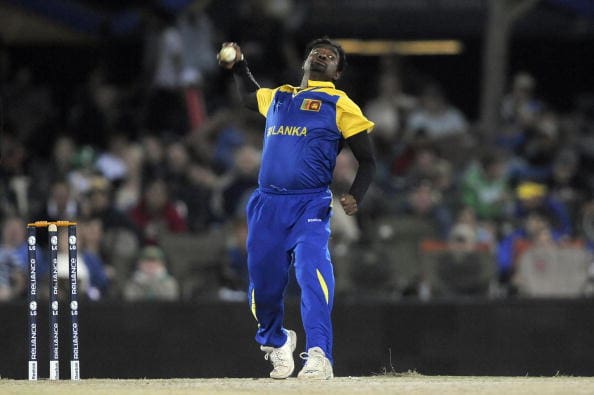 Sri Lanka bowler Muttiah Muralidaran bow