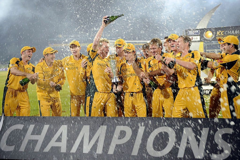 Australian team celebrates after winning