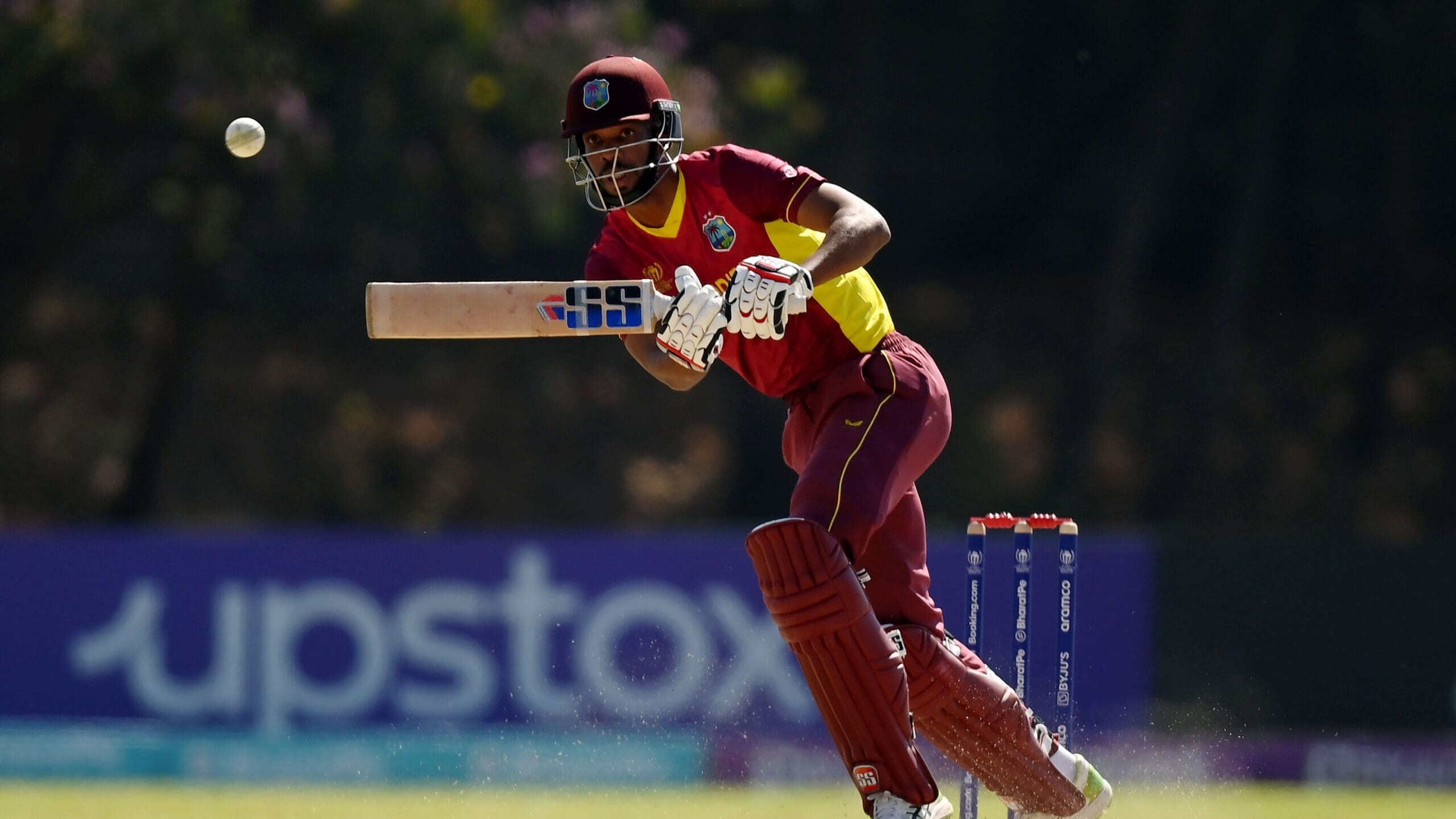 Roston Chase of West Indies bats during the ICC Men’s Cricket World Cup Qualifier Zimbabwe 2023 match between West Indies and USA at Takashinga Cricket Club on June 18, 2023 in Harare, Zimbabwe_